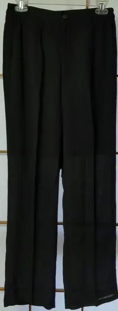ブラック ストレートパンツ ポリエステル100%　ウエストサイドゴム