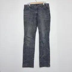 デニムパンツ グレー ストレートジーンズ（M）ストレッチ　カジュアル