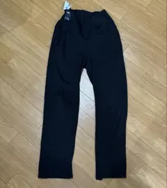 リブ編み ブラック マタニティパンツ