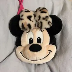 ミニーマウス ショルダーバッグ ヒョウ柄リボン ディズニー ポシェット