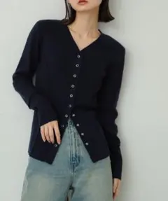 ネイビー Vネック カーディガン