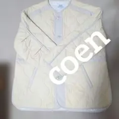 coen キルティング カーディガン ジャケット Lサイズ/クリームアイボリー