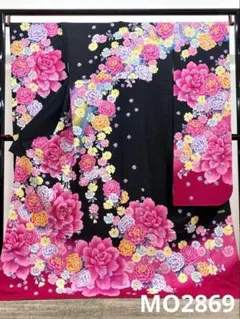 ポリエステル振袖 紋意匠 薔薇 大輪 身丈170cm 新品未使用品 MOP460