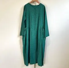 作家 リネン混 ワンピース　美品