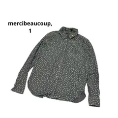 Merci Beaucoup 긴소매 셔츠 자수 꽃무늬 100% 면 사이즈 1