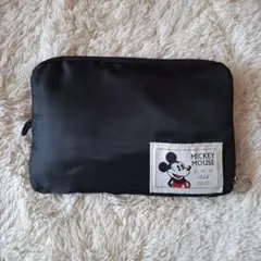 ミッキーマウス ポケッタブルリュック ナイロンポーチ ディズニー 黒 エコバッグ