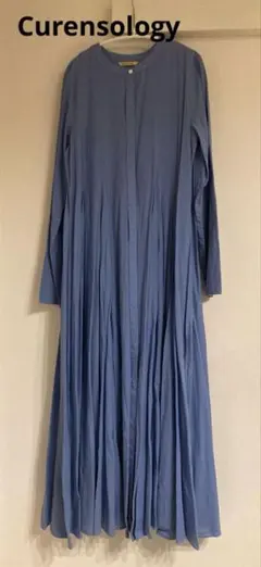 美品 Curensology カレンソロジー コットンナイロンタックワンピース
