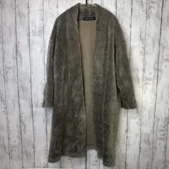 mizuiro ind ノーカラー　ボア　 フリース　ロングコート　FREE