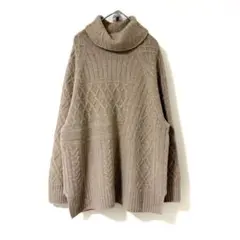 LUYUAN ROSE カシミヤ100% ケーブル タートルネック ニットのサムネイル
