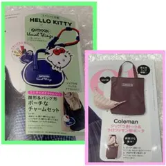 ハローキティ 顔形&バッグ形ポーチなチャームセット・コールマン　トート