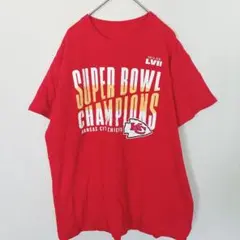 NFL 치프스 슈퍼볼 빅토리 티셔츠, 라지, 레드, 아메리칸 캐주얼, 반소매