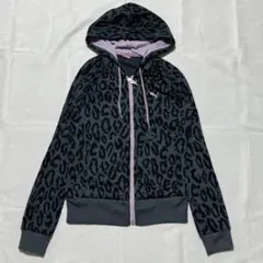 PUMA ジップアップ パーカー ヒョウ柄 総柄 フーディー レディース プーマ
