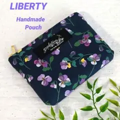 リバティ❀小さめポーチ❀パンジーフラワー❀12cmファスナー❀ハンドメイド❀のサムネイル