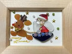 シーグラスアート　クリスマス♪ トナカイサンタ♪