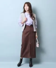 JUSGLITTY フロントジップタイトスカート