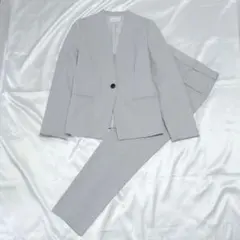 美品 PLST 洗える リネンブレンド　ジャケット　セットアップ　スーツ　グレーのサムネイル