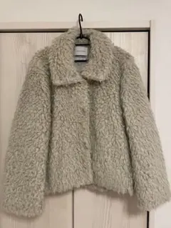 アダムエロペ　レディースファーハーフコート　ライトベージュ