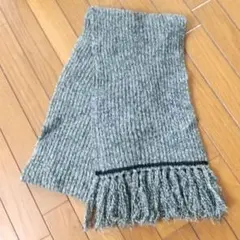 【メンズ マフラー】紳士 ビジネス オンオフ共用 フリンジ グレー