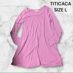 ⑧TITICACA 長袖 カットソー ピンクLサイズのサムネイル