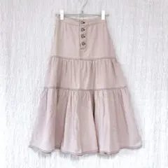 4122 jouetie ジュエティ デニムスカート　ロング　薄ピンク　綿混　Mのサムネイル