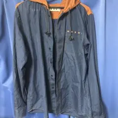 マルニ MARNI フードシャツ 長袖 ネイビー×ブラウンのサムネイル