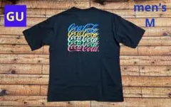 新品ジーユーGUコカ・コーラコットンビッグT半袖TシャツMCoca-Cola黒