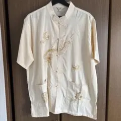 古着　チャイナシャツ　半袖シャツ　中華