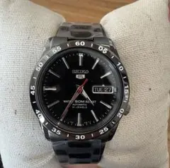 SEIKO セイコー5 海外モデル　オールブラックメカニカル　新品未使用