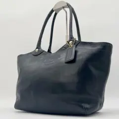 COACH コーチ ロゴ型押し レザー トートバッグ A4肩掛け可