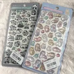 ボンボンドロップシール　パンダ　アルパカ　アニマルシリーズ　2枚セット　シール帳