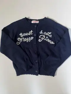 メゾピアノ 刺繍カーディガン ネイビー