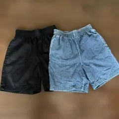 GU 黒 デニム　ショートパンツ Sサイズ　セット
