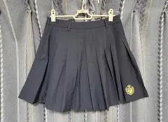 ネイビー プリーツスカート 金色エンブレム