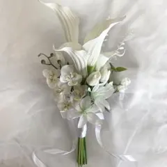 胡蝶蘭　カラー　ウェディングブーケ　ブートニア　結婚式　60cm ロング