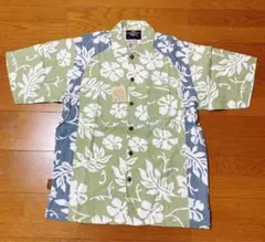 BEAR アロハシャツ 半袖シャツ グリーン Mサイズ　90年代のサムネイル