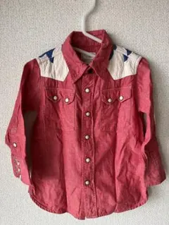 ウエスタンスタイル 赤 長袖シャツ