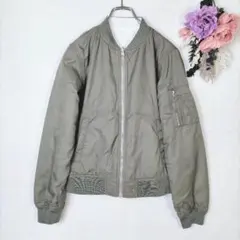 良品★アース　MA-1　リバーシブルジャケット　レース　2WAY　カーキ　白