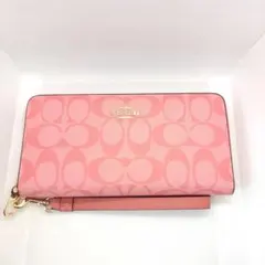 ２点 長財布 シグネチャー ロング ジップ アラウンド C4452 ピンク COACH 長財布 シグネチャー ロング ジップ アラウンド C4452 ピンク