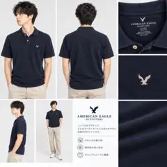 AMERICAN EAGLE ポロシャツ ネイビー Lサイズ