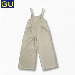 ♦︎美品♦︎GU サロペット オールインワン ワイドパンツ ベージュ 体型カバー Lのサムネイル