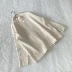 EK3847【アーヴェヴェ】ニット セーター【M】ハイネックスリット ドロショル