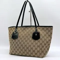 GUCCI GGキャンバス 肩掛け A4 トートバッグ エナメル f121