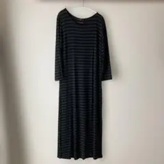 FRAMMENTO CUORE ストライプ 七分袖 ロングワンピース