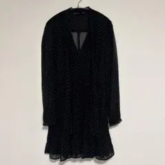 ZARA ザラ ドット柄 シフォン 長袖 ブラウス