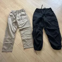 GU パンツ 2点セット ベージュ ブラックのサムネイル