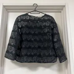 peu pres どんぐり　tシャツ？　トップス黒　フリー　プープレ　シースルー