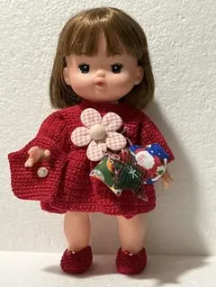 メルちゃんの編みワンピース❣️赤　クリスマスバージョン^ - ^ 限定セット❗️