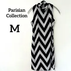 Parisian Collection ノースリーブミニワンピース 黒白M