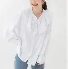 新品　coca 襟フリルオーバーサイズシャツ
