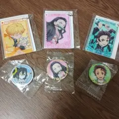 鬼滅の刃 アクリルキーホルダー 3個缶バッチ3個セット